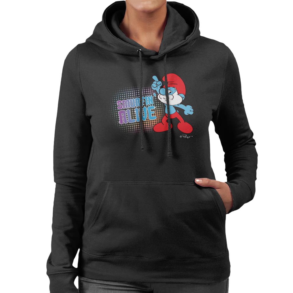 The Smurfs Papa Smurf Smurfin Alive Women's Hooded Sweatshirt-ALL + EVERY