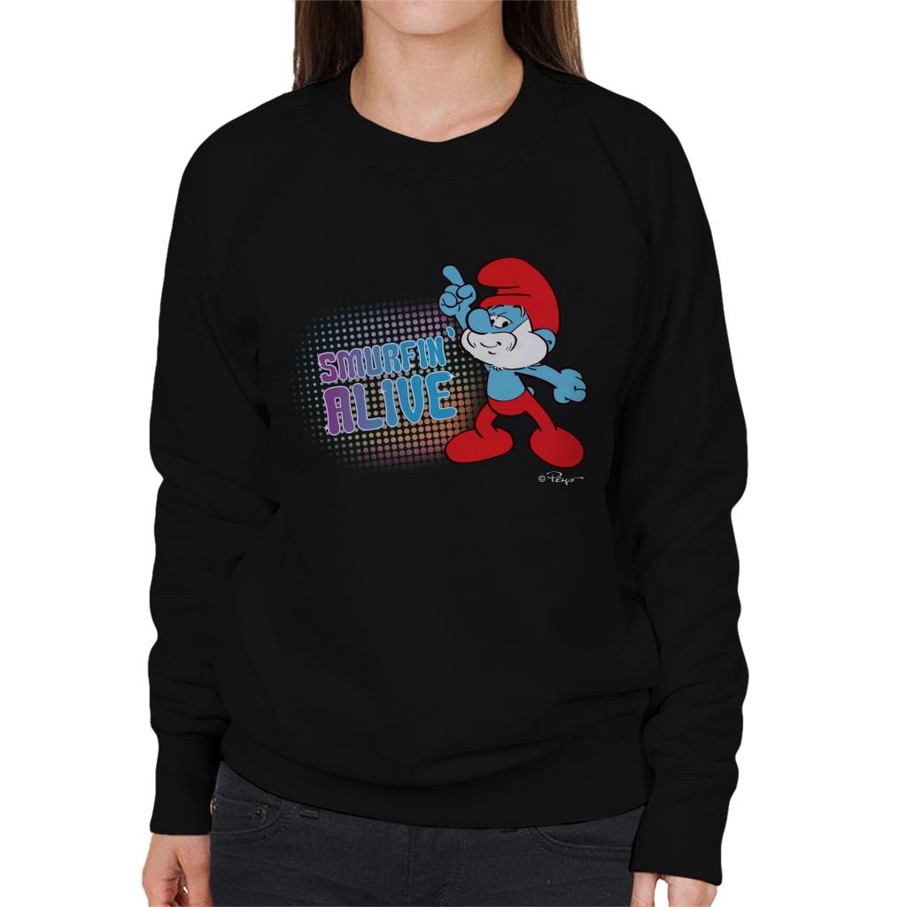 The Smurfs Papa Smurf Smurfin Alive Women's Sweatshirt-ALL + EVERY