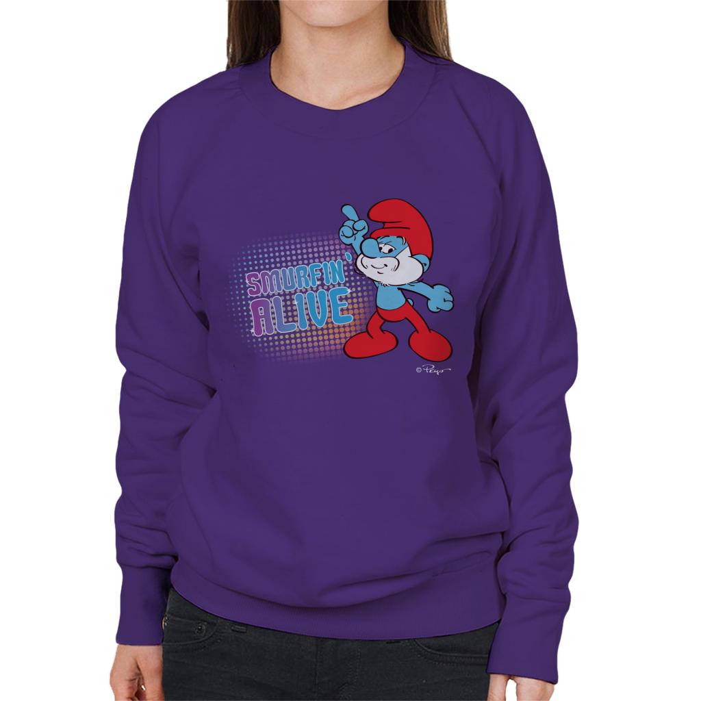 The Smurfs Papa Smurf Smurfin Alive Women's Sweatshirt-ALL + EVERY