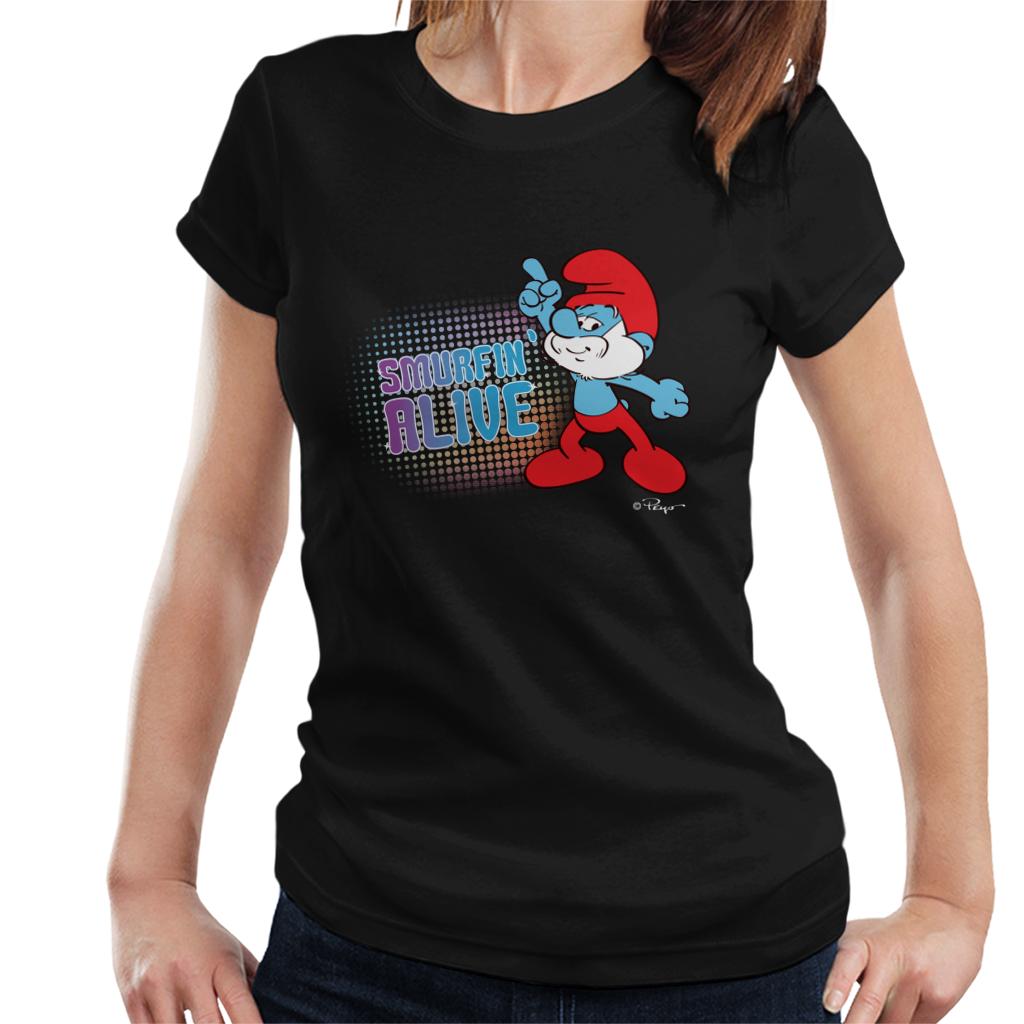 The Smurfs Papa Smurf Smurfin Alive Women's T-Shirt-ALL + EVERY