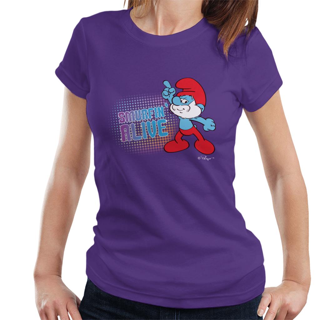 The Smurfs Papa Smurf Smurfin Alive Women's T-Shirt-ALL + EVERY