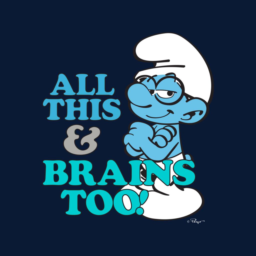 The Smurfs All This And Brains Too Men's T-Shirt-ALL + EVERY