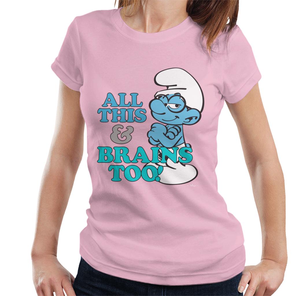 The Smurfs All This And Brains Too Women's T-Shirt-ALL + EVERY