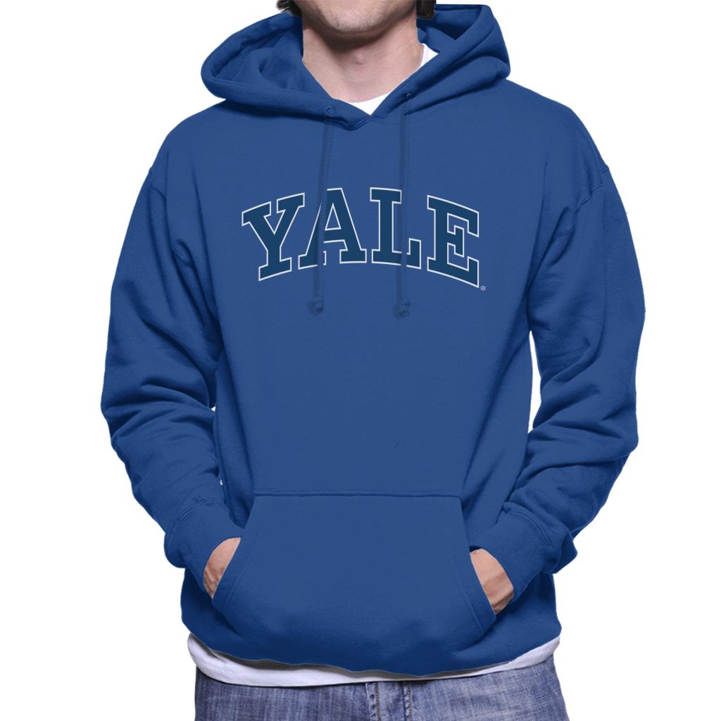 Yale University Blue Block Logo Men's Hooded Sweatshirt-ALL + EVERY