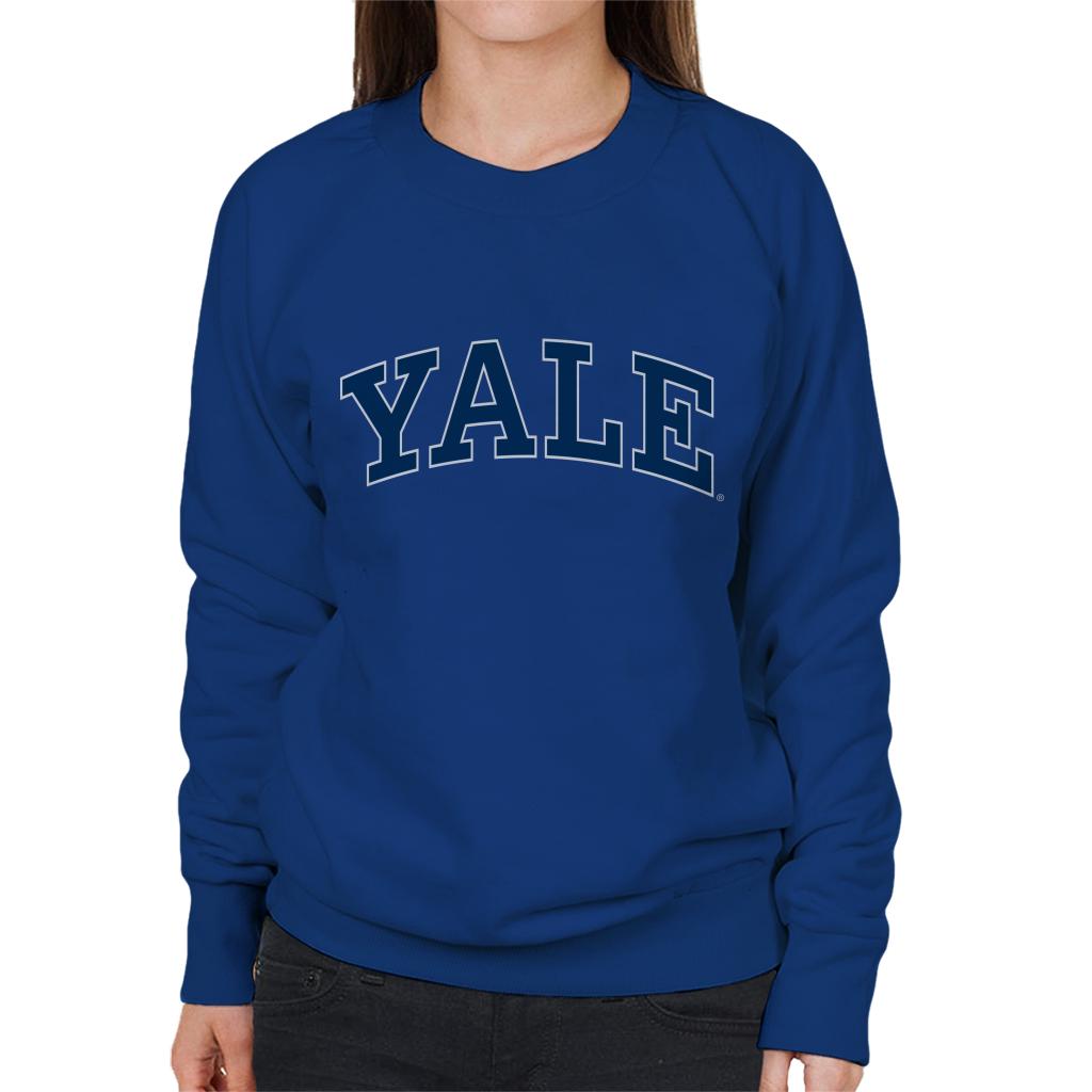 Yale University Blue Block Logo Women's Sweatshirt-ALL + EVERY