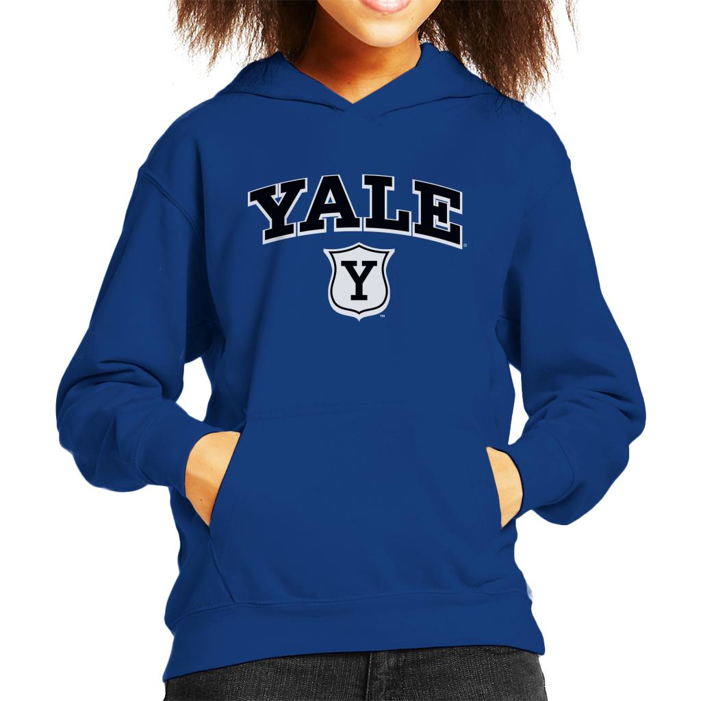 Yale University Y Shield Outline Kid's Hooded Sweatshirt-ALL + EVERY