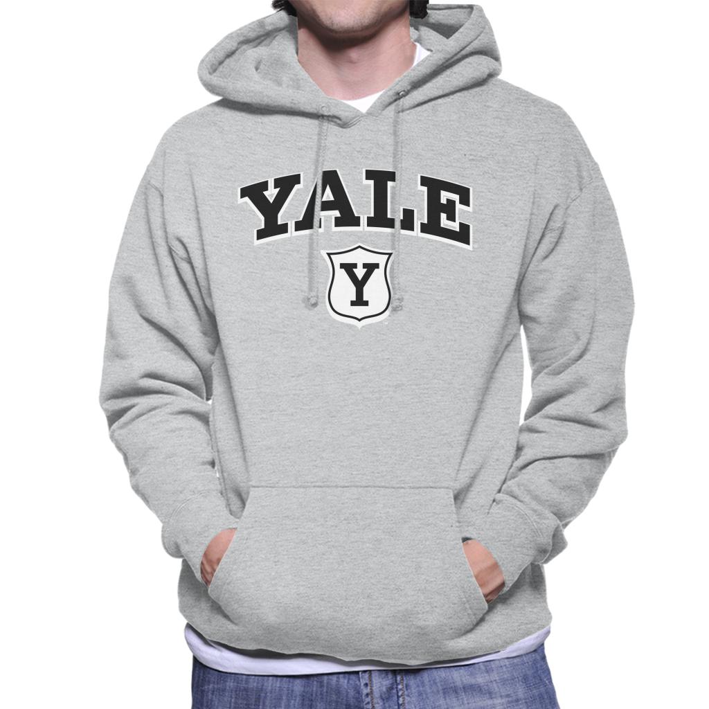 Yale University Y Shield Outline Men's Hooded Sweatshirt-ALL + EVERY