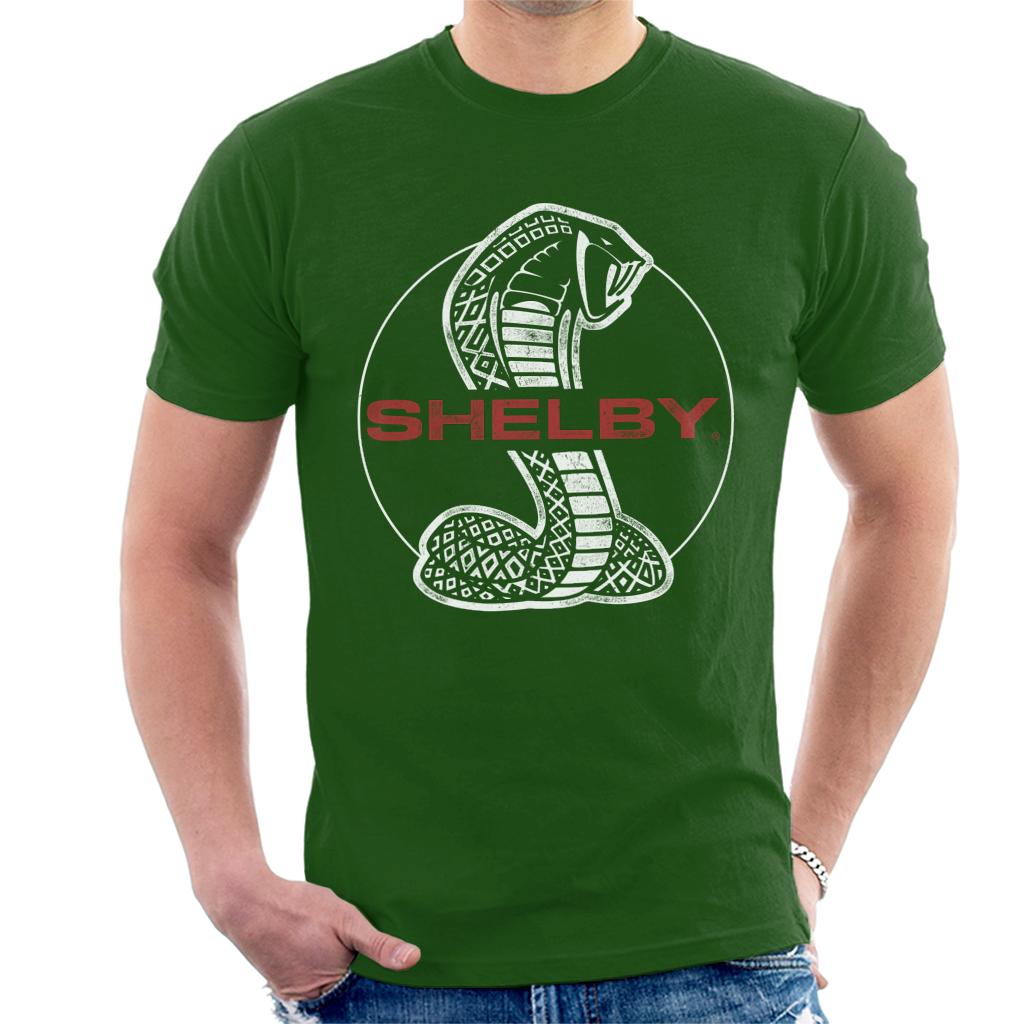 Shelby Red Text Cobra Logo Men's T-Shirt-ALL + EVERY