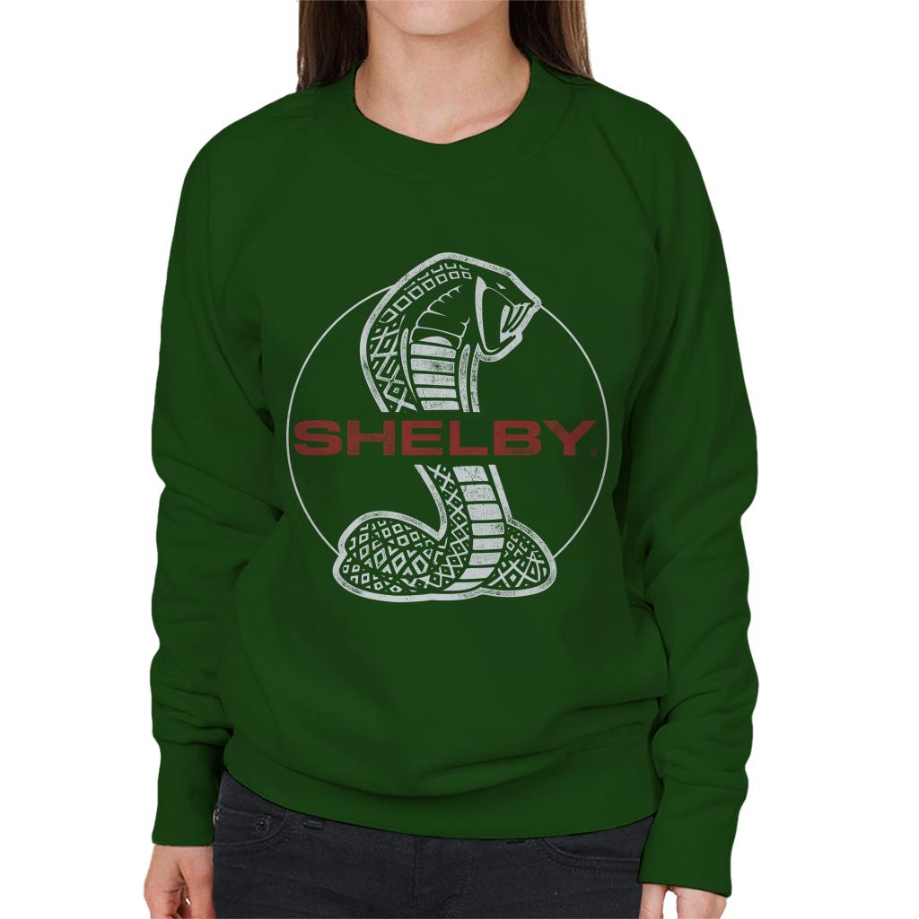 Shelby Red Text Cobra Logo Women's Sweatshirt-ALL + EVERY