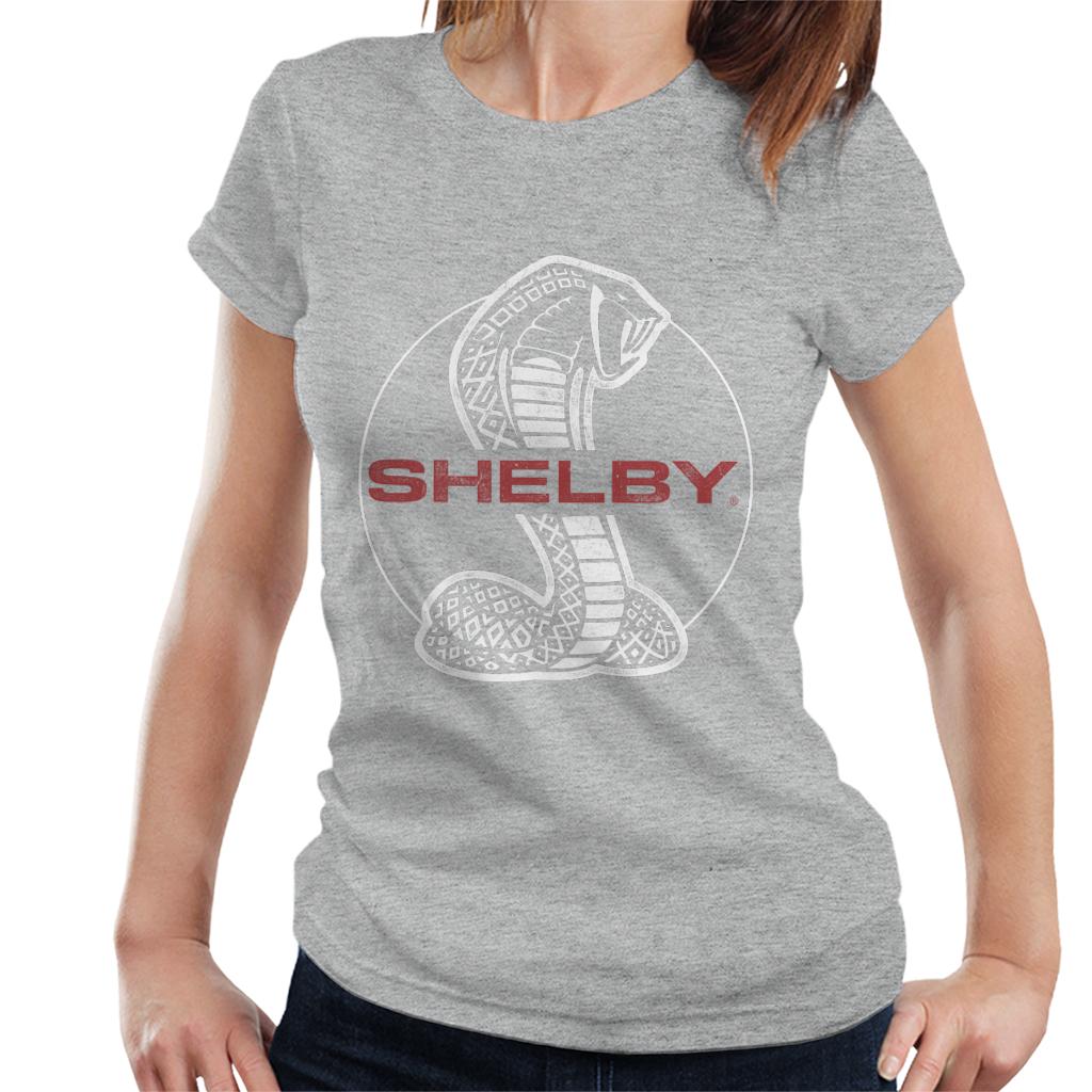 Shelby Red Text Cobra Logo Women's T-Shirt-ALL + EVERY