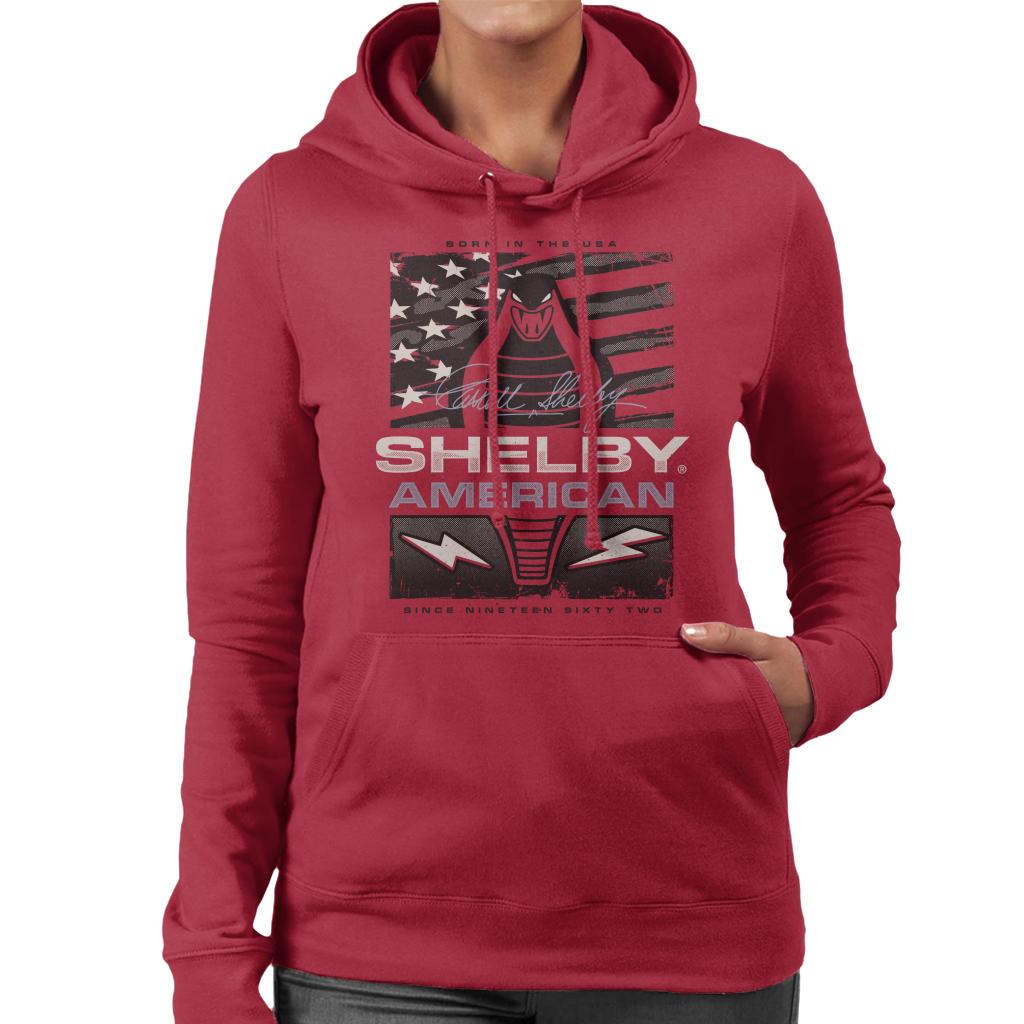 Shelby American 1962 Born In The USA Women's Hooded Sweatshirt-ALL + EVERY