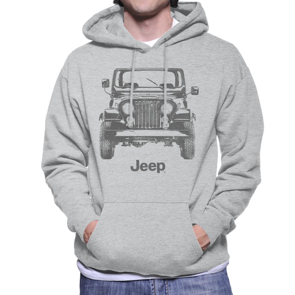 Jeep Classic Front View Men's Hooded Sweatshirt-ALL + EVERY