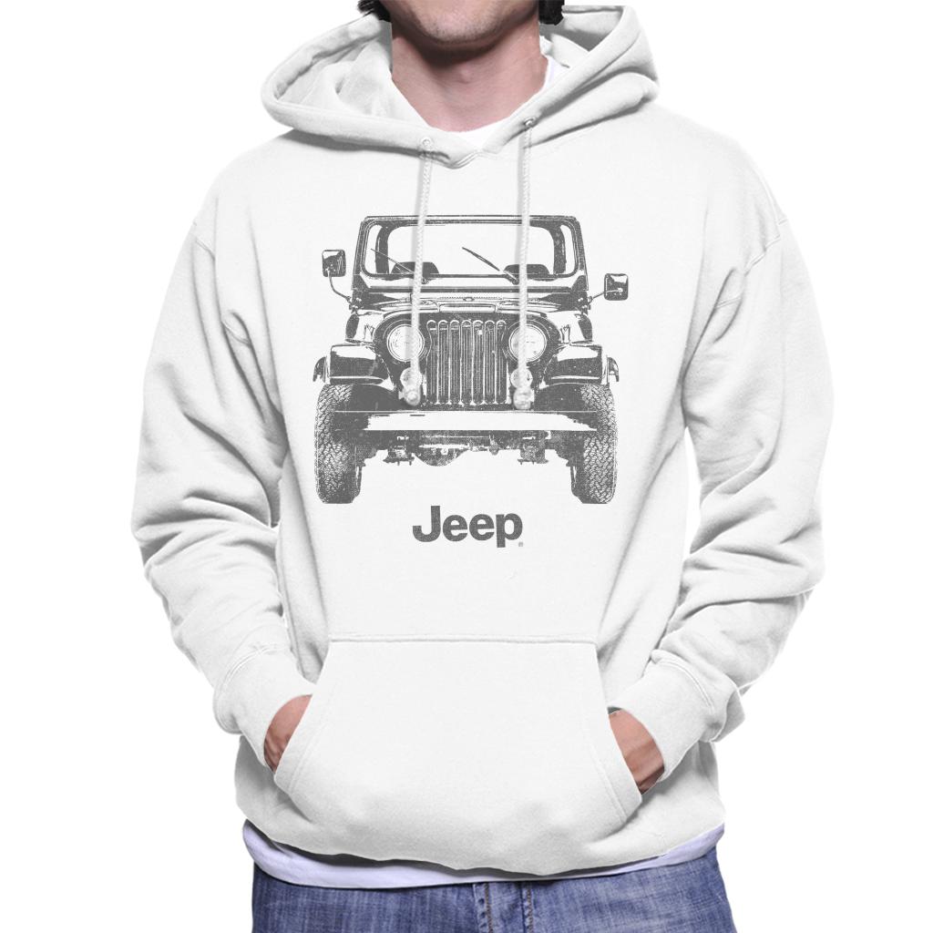 Jeep Classic Front View Men's Hooded Sweatshirt-ALL + EVERY