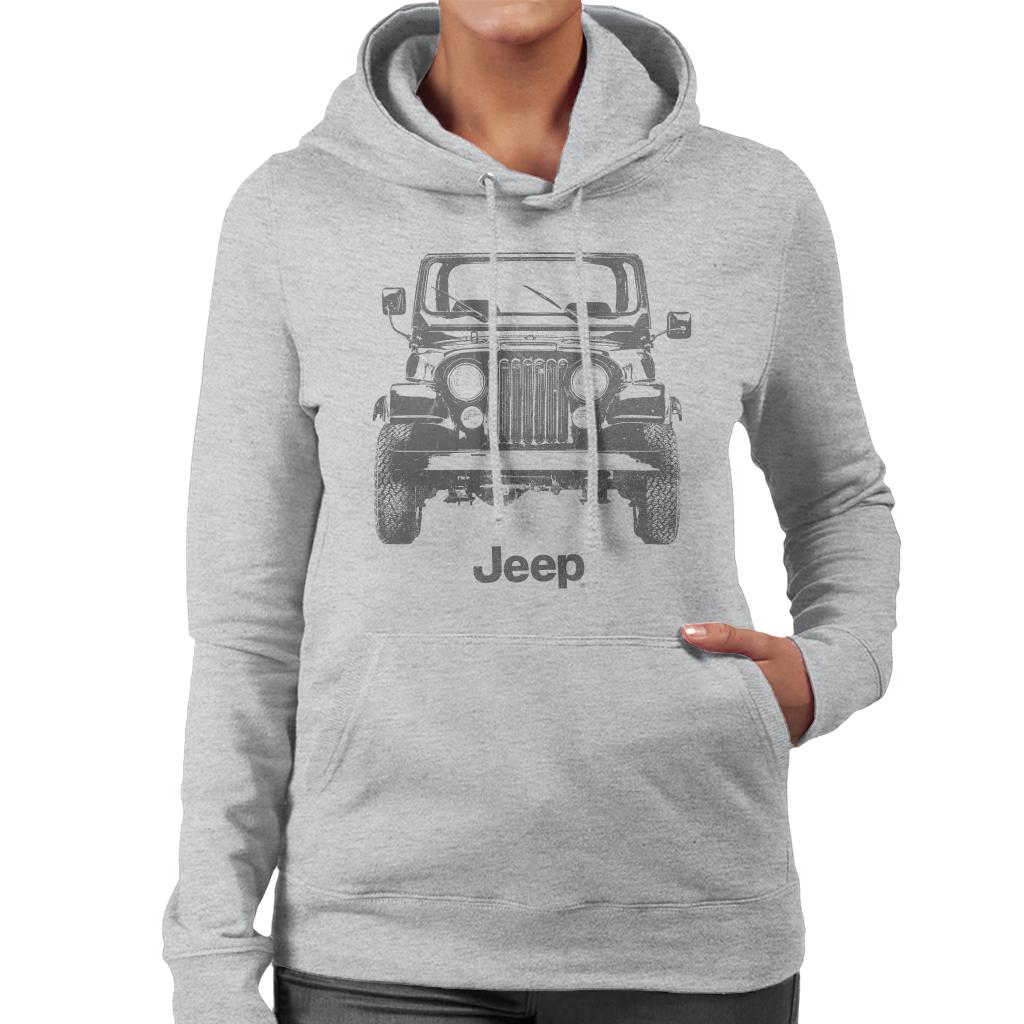 Jeep Classic Front View Women's Hooded Sweatshirt-ALL + EVERY
