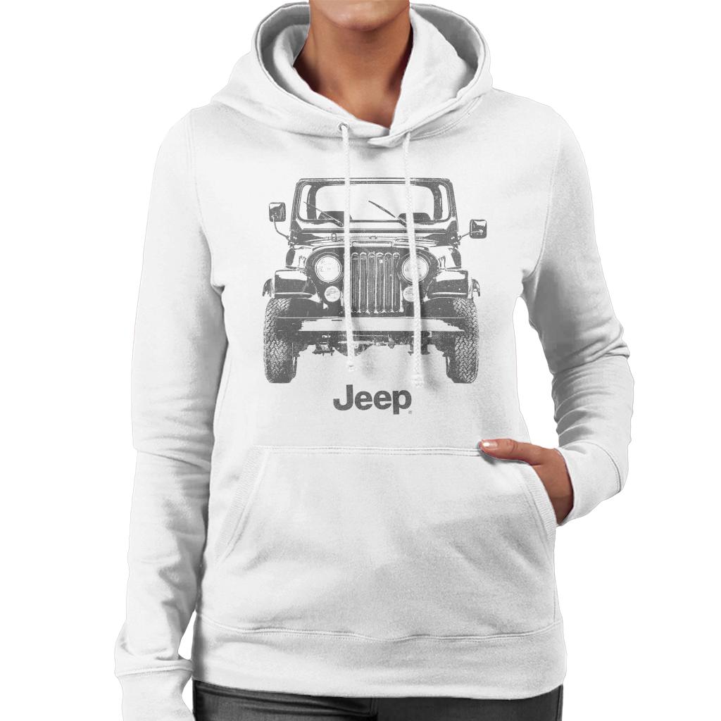 Jeep Classic Front View Women's Hooded Sweatshirt-ALL + EVERY