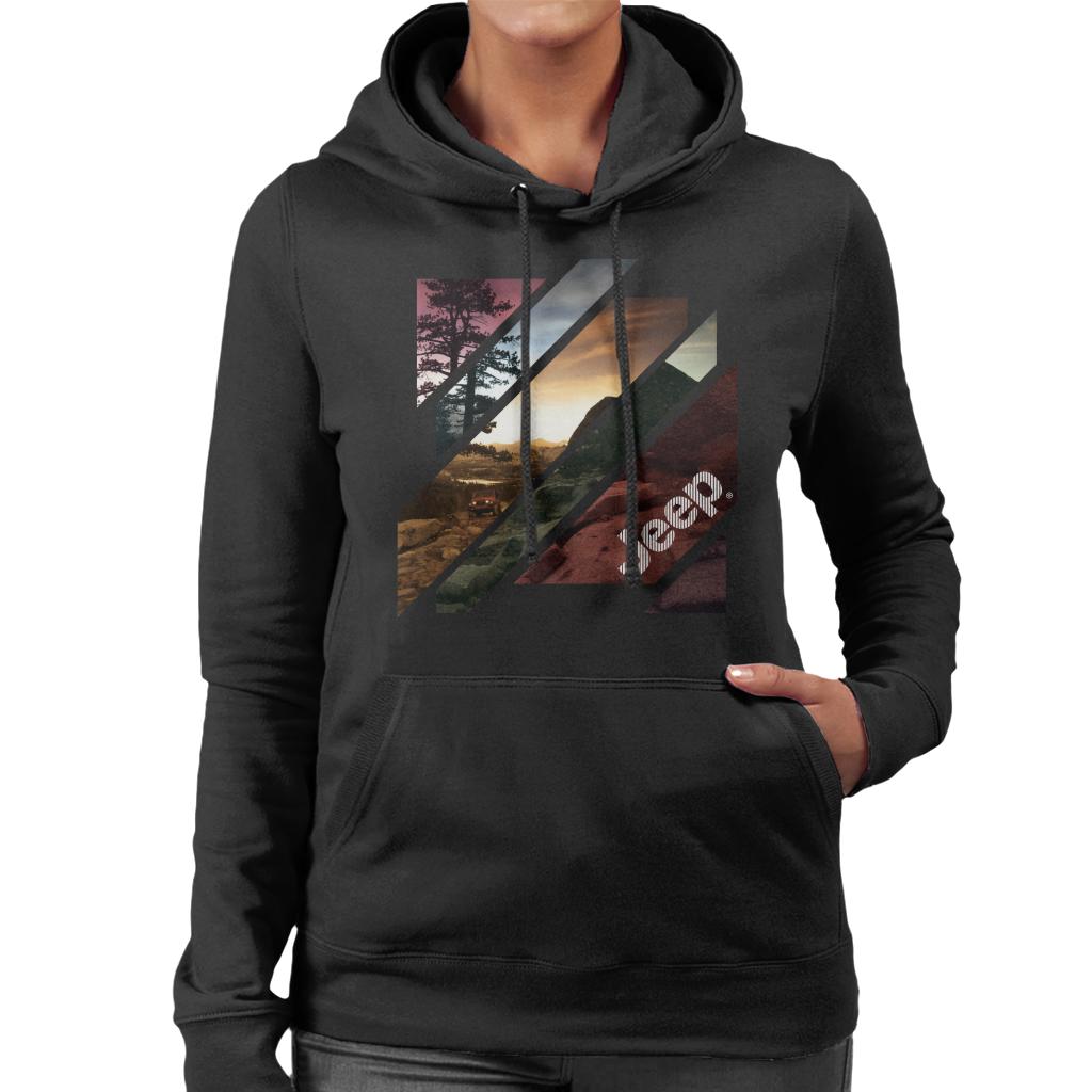 Jeep Off Road Abstract Art Women's Hooded Sweatshirt-ALL + EVERY