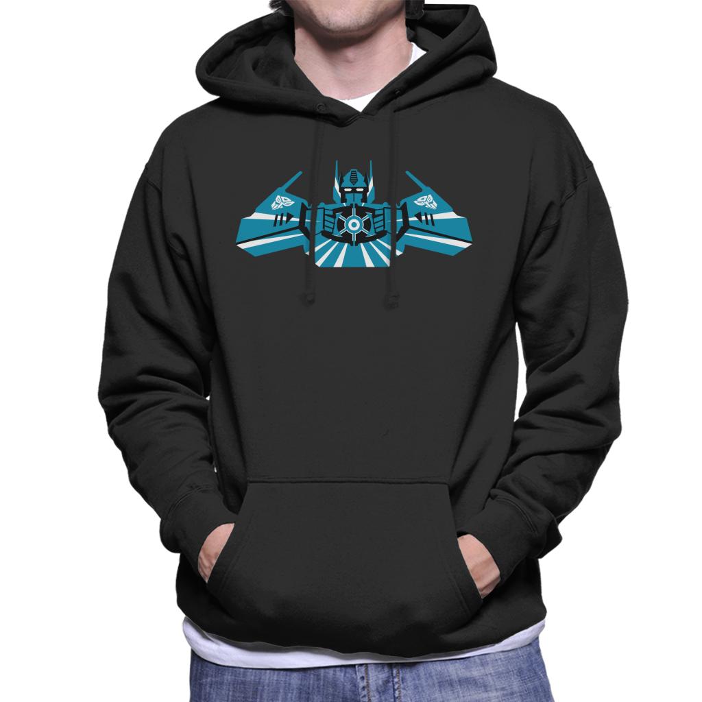 Transformers Optimus Prime Blue Silhouette Men's Hooded Sweatshirt-ALL + EVERY