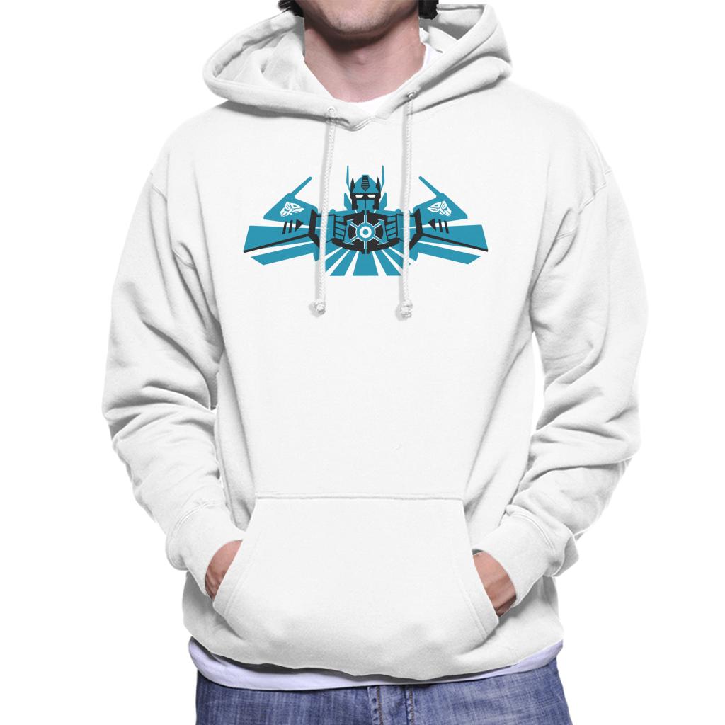 Transformers Optimus Prime Blue Silhouette Men's Hooded Sweatshirt-ALL + EVERY