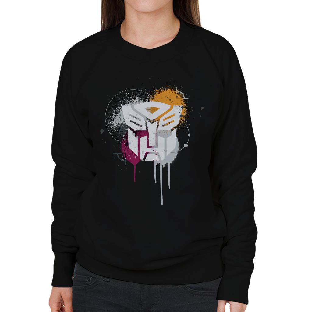 Transformers Autobots Classic Spray Paint Logo Women's Sweatshirt-ALL + EVERY