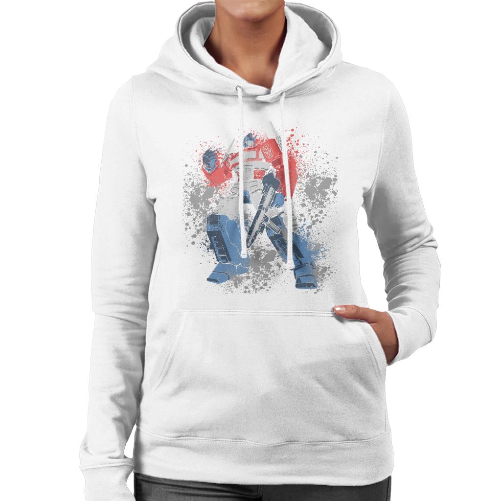 Transformers Optimus Prime Splatter Women's Hooded Sweatshirt-ALL + EVERY