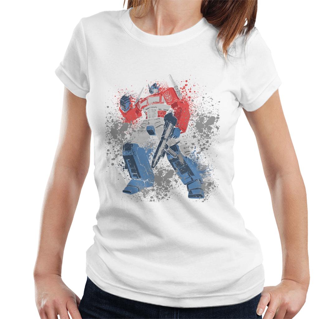 Transformers Optimus Prime Splatter Women's T-Shirt-ALL + EVERY