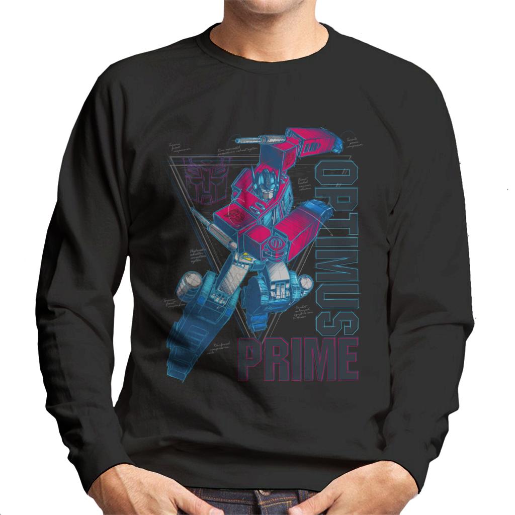 Transformers Optimus Prime Labelled Men's Sweatshirt-ALL + EVERY