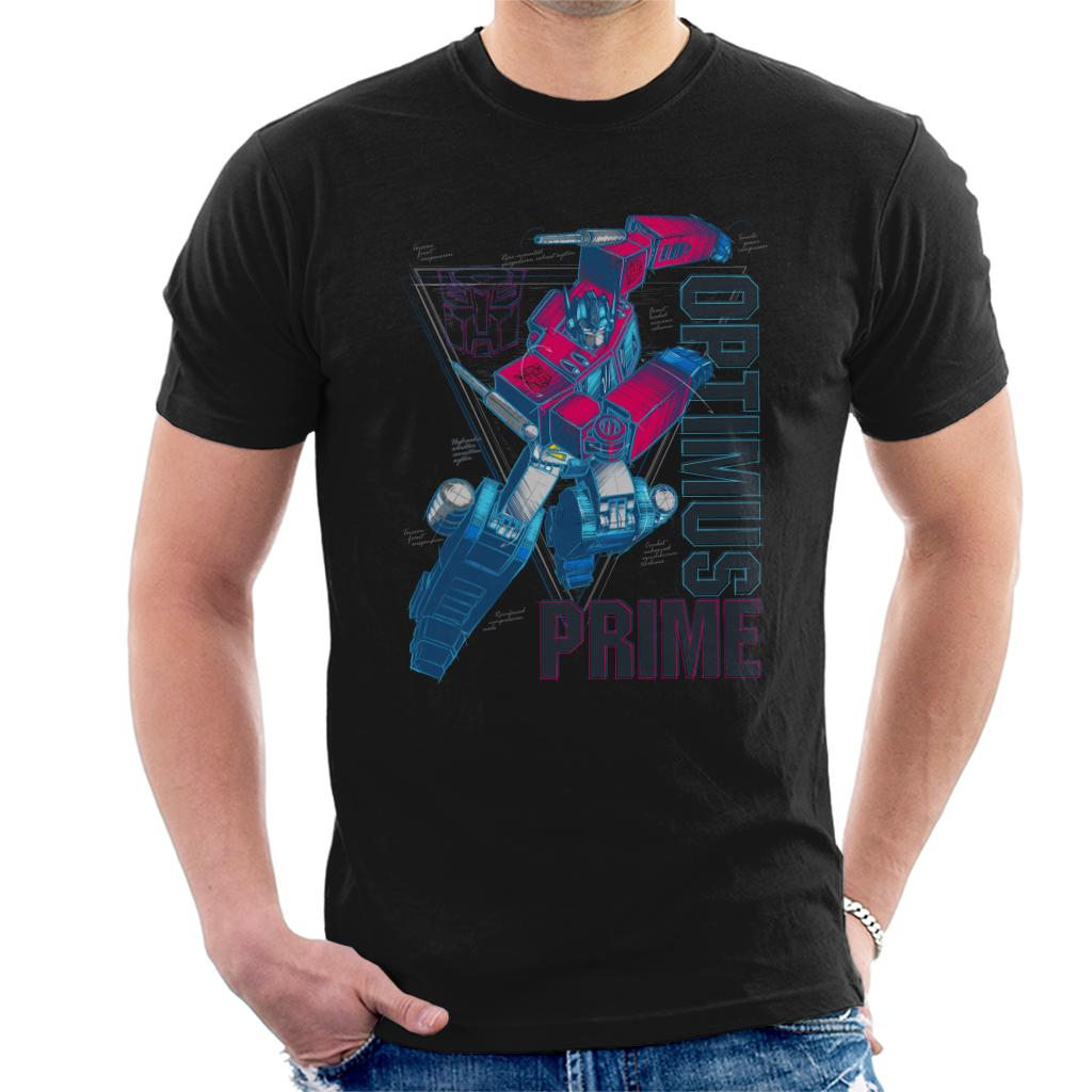 Transformers Optimus Prime Labelled Men's T-Shirt-ALL + EVERY