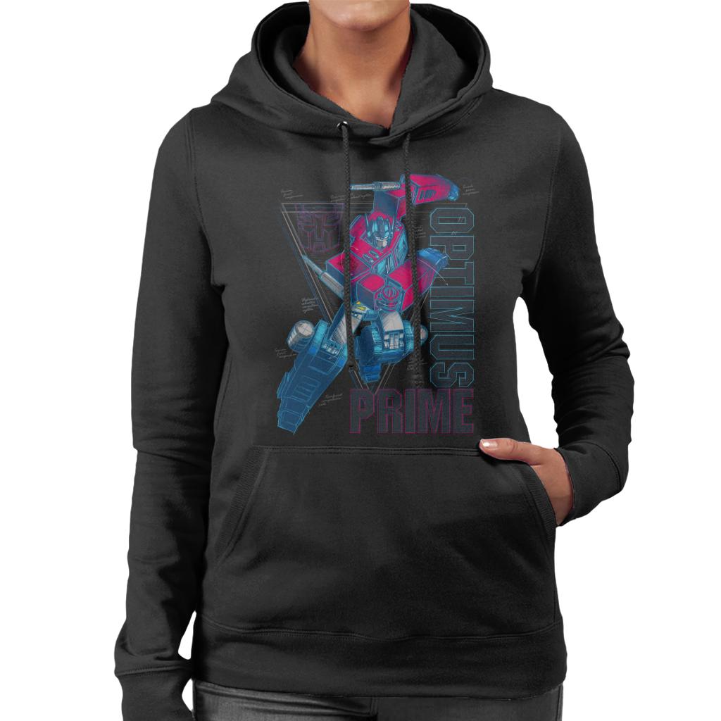 Transformers Optimus Prime Labelled Women's Hooded Sweatshirt-ALL + EVERY