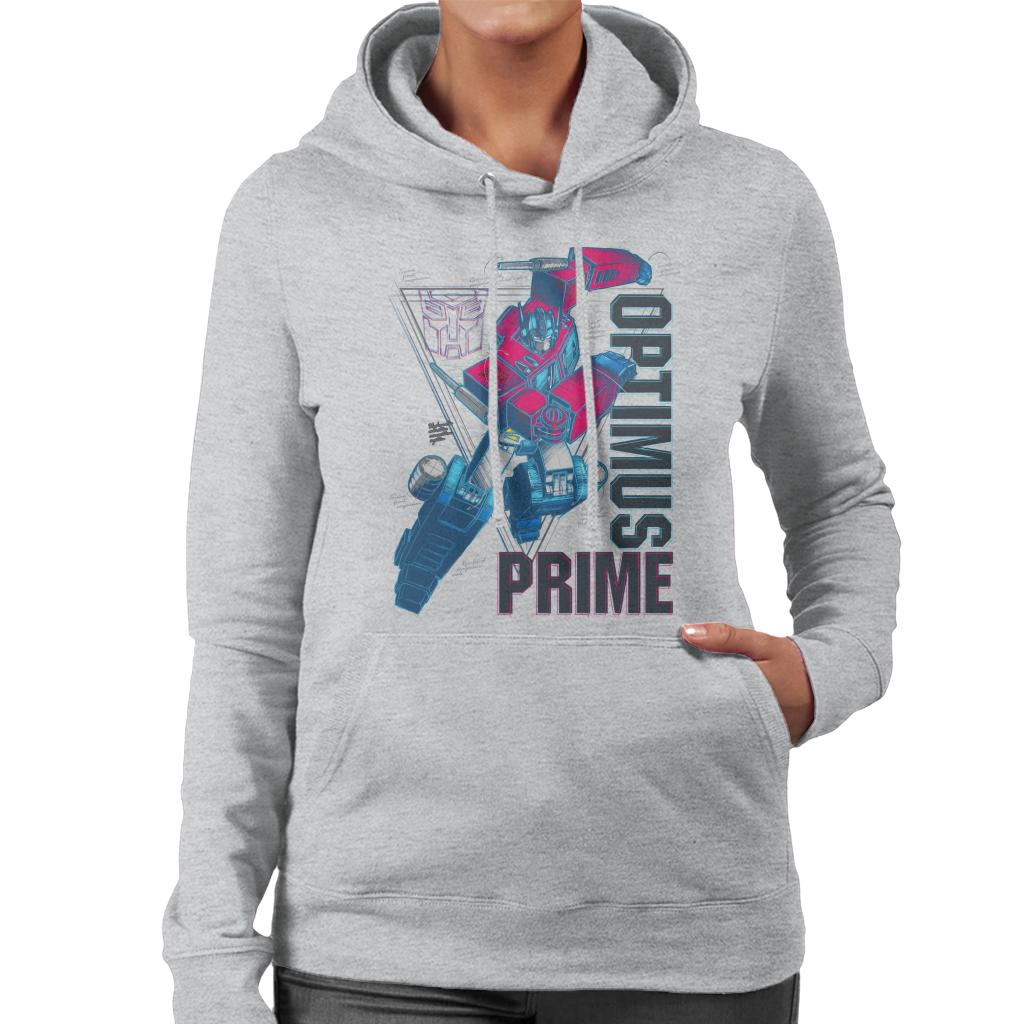 Transformers Optimus Prime Labelled Women's Hooded Sweatshirt-ALL + EVERY