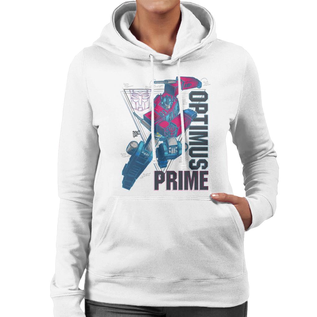 Transformers Optimus Prime Labelled Women's Hooded Sweatshirt-ALL + EVERY