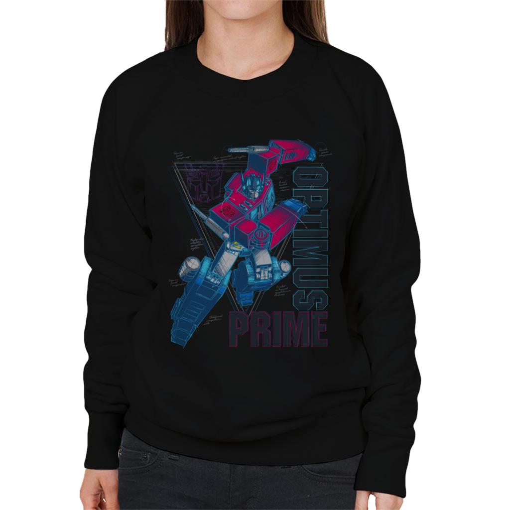 Transformers Optimus Prime Labelled Women's Sweatshirt-ALL + EVERY