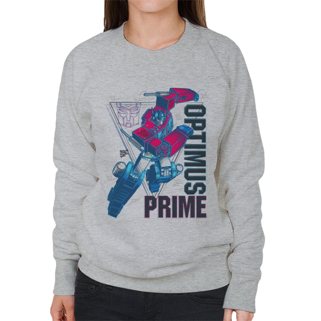 Transformers Optimus Prime Labelled Women's Sweatshirt-ALL + EVERY