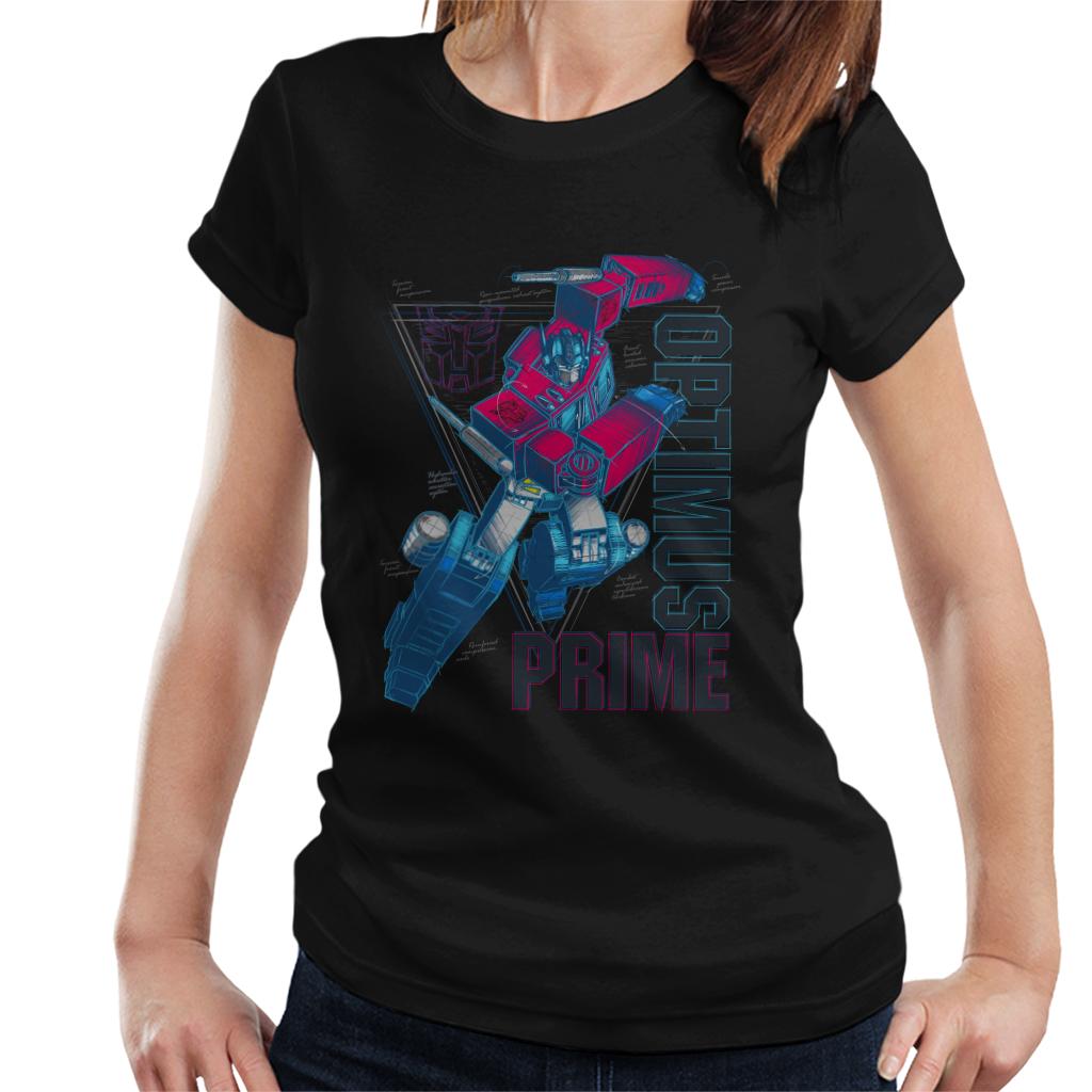 Transformers Optimus Prime Labelled Women's T-Shirt-ALL + EVERY