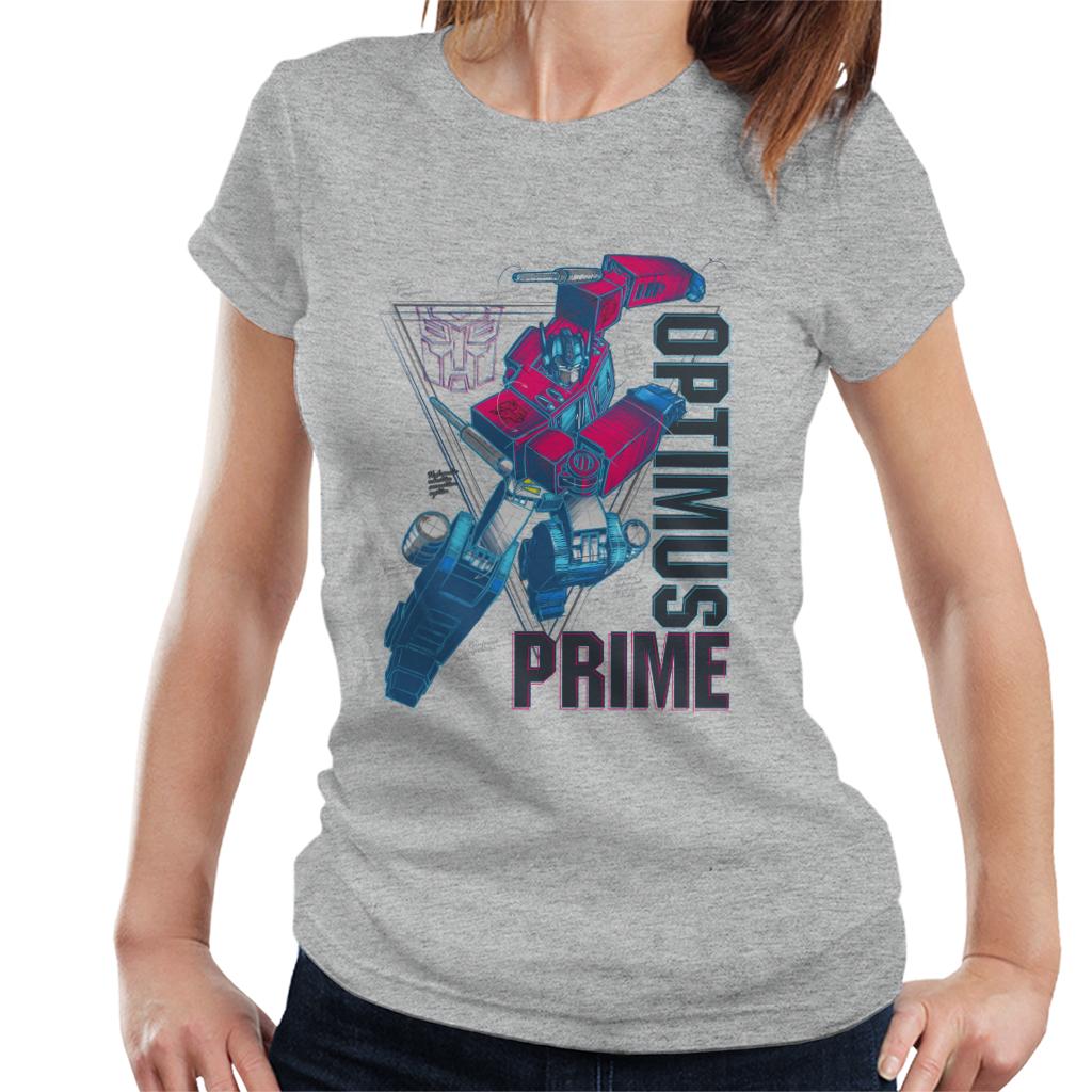 Transformers Optimus Prime Labelled Women's T-Shirt-ALL + EVERY