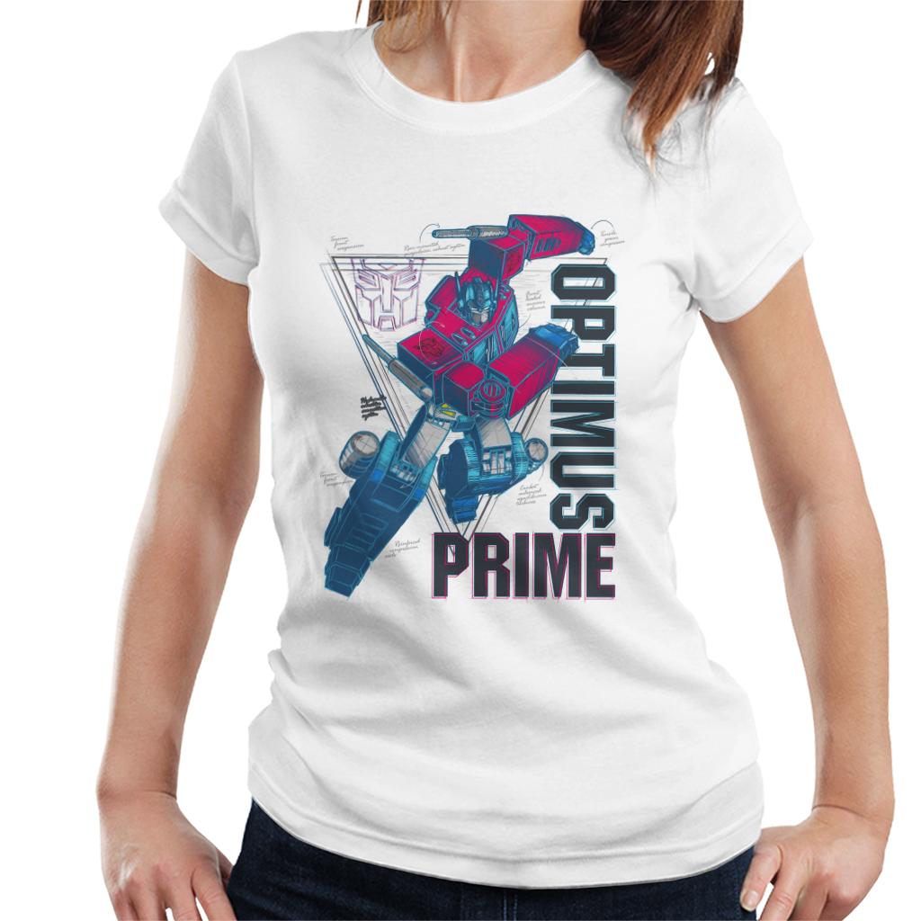 Transformers Optimus Prime Labelled Women's T-Shirt-ALL + EVERY