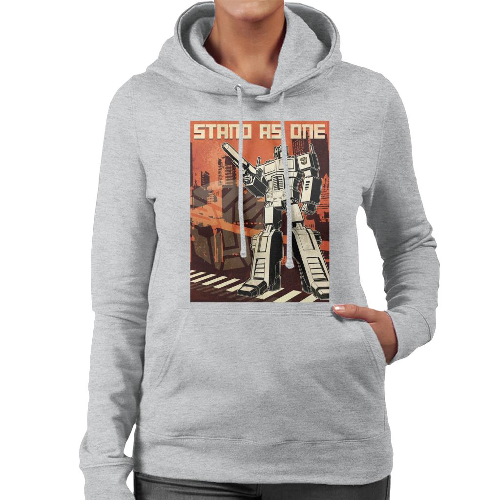 Transformers Optimus Prime Stand As One Women's Hooded Sweatshirt-ALL + EVERY