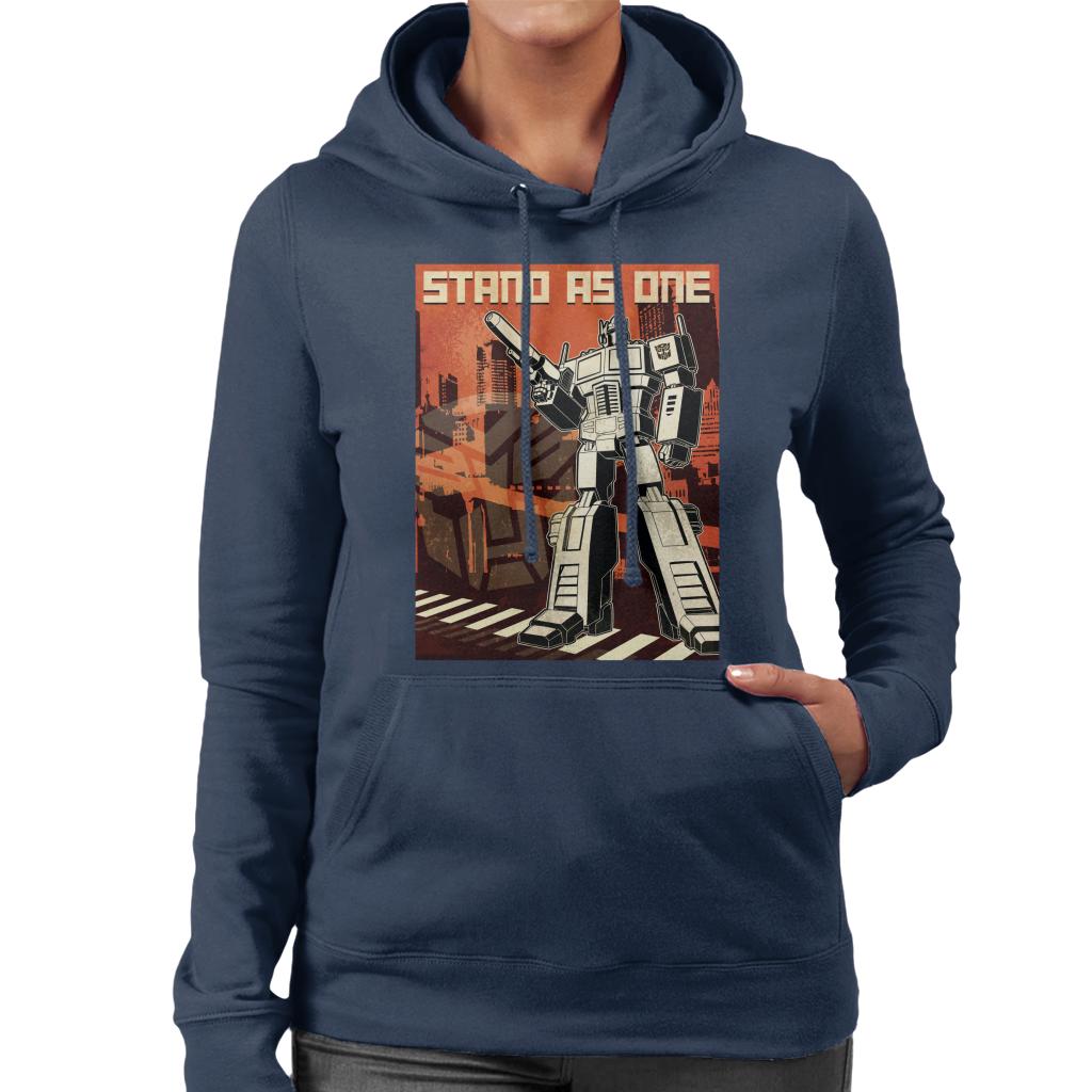 Transformers Optimus Prime Stand As One Women's Hooded Sweatshirt-ALL + EVERY