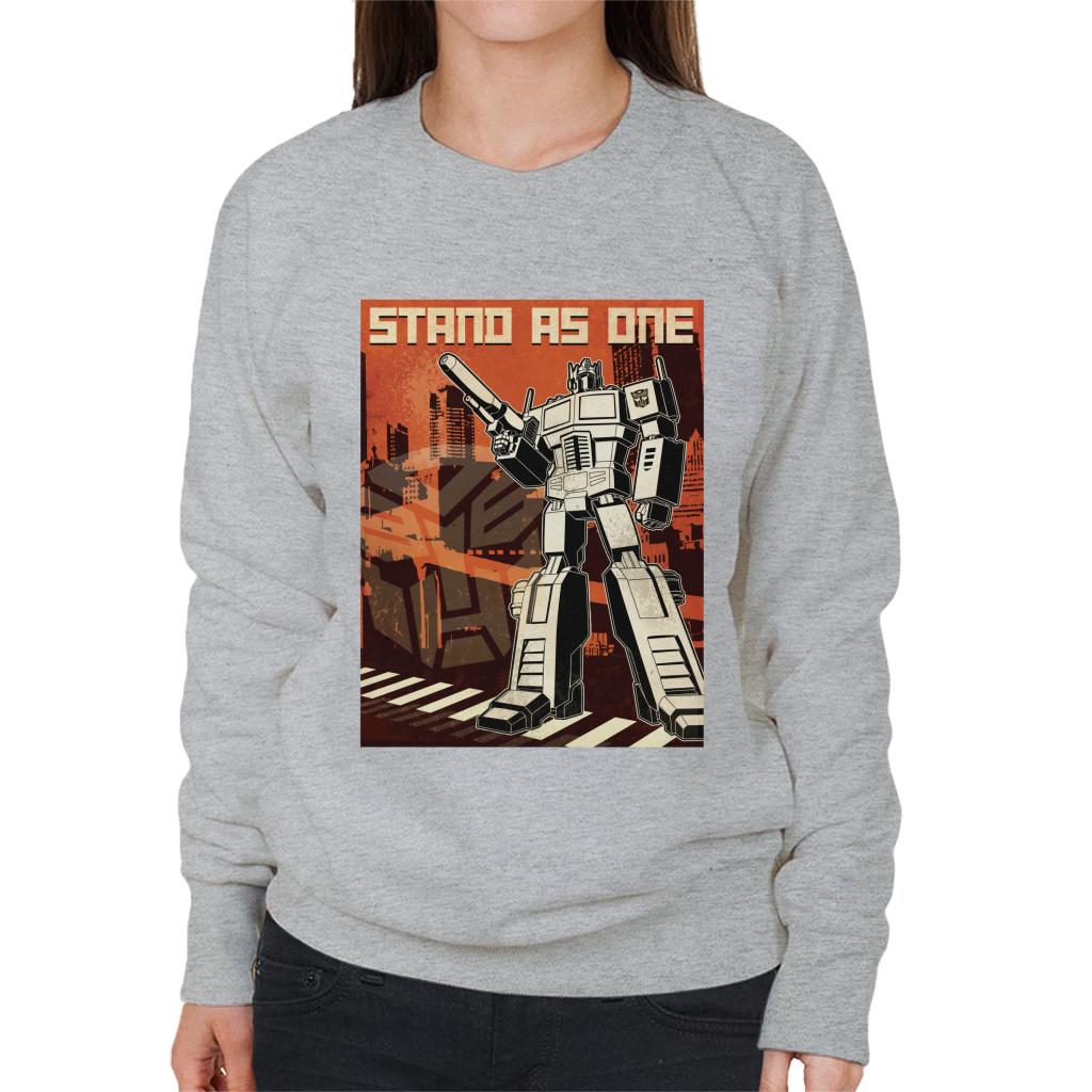 Transformers Optimus Prime Stand As One Women's Sweatshirt-ALL + EVERY