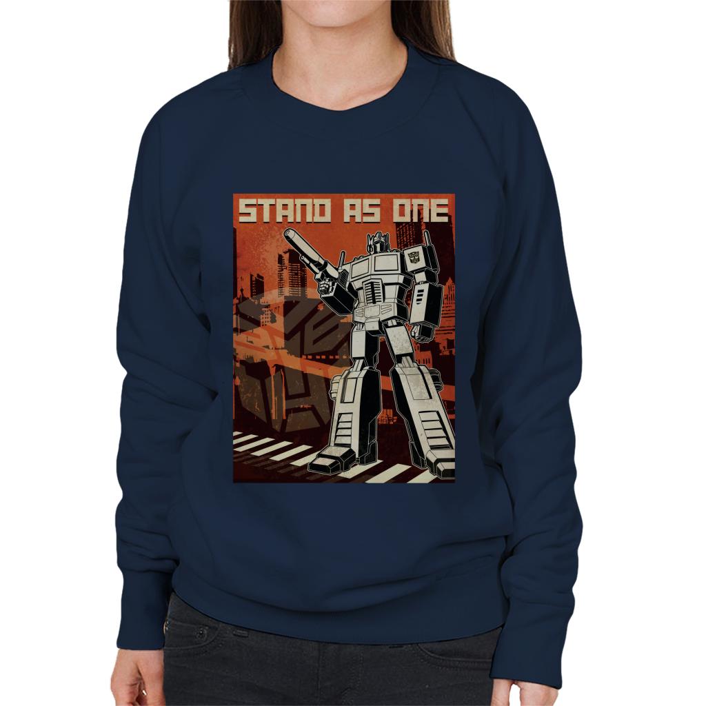 Transformers Optimus Prime Stand As One Women's Sweatshirt-ALL + EVERY