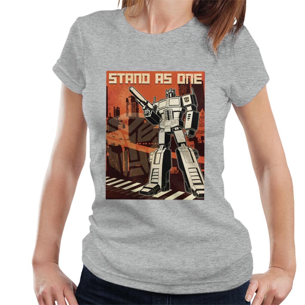 Transformers Optimus Prime Stand As One Women's T-Shirt-ALL + EVERY