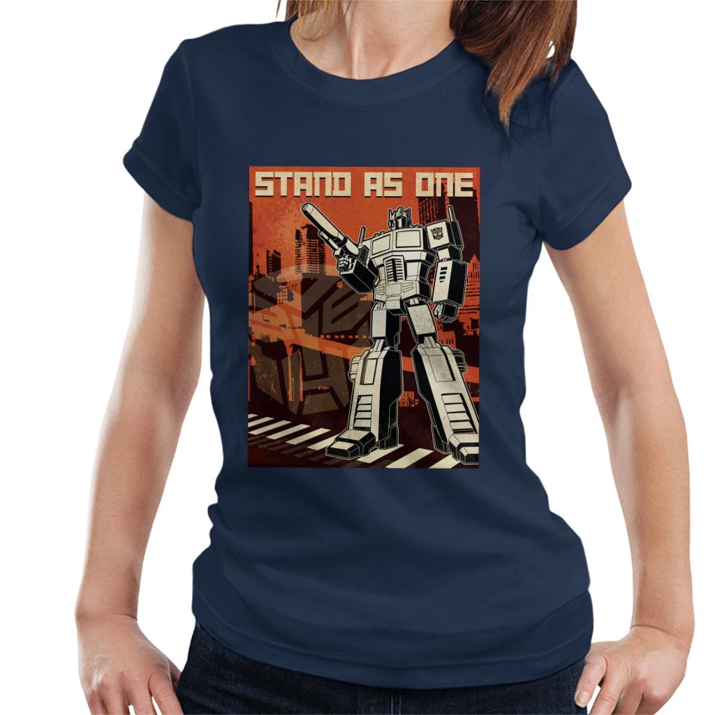 Transformers Optimus Prime Stand As One Women's T-Shirt-ALL + EVERY