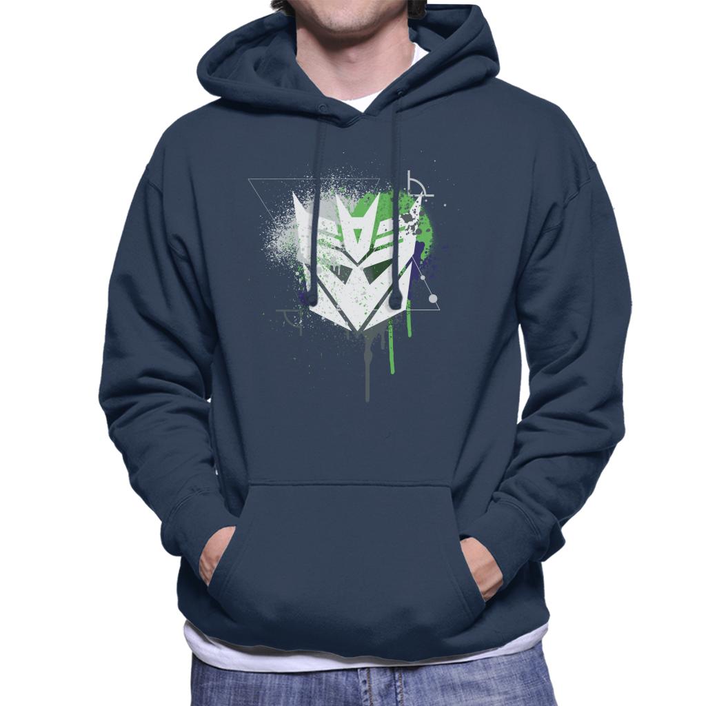 Transformers Decepticons Icon Splatter Men's Hooded Sweatshirt-ALL + EVERY