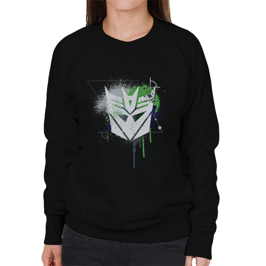 Transformers Decepticons Icon Splatter Women's Sweatshirt-ALL + EVERY