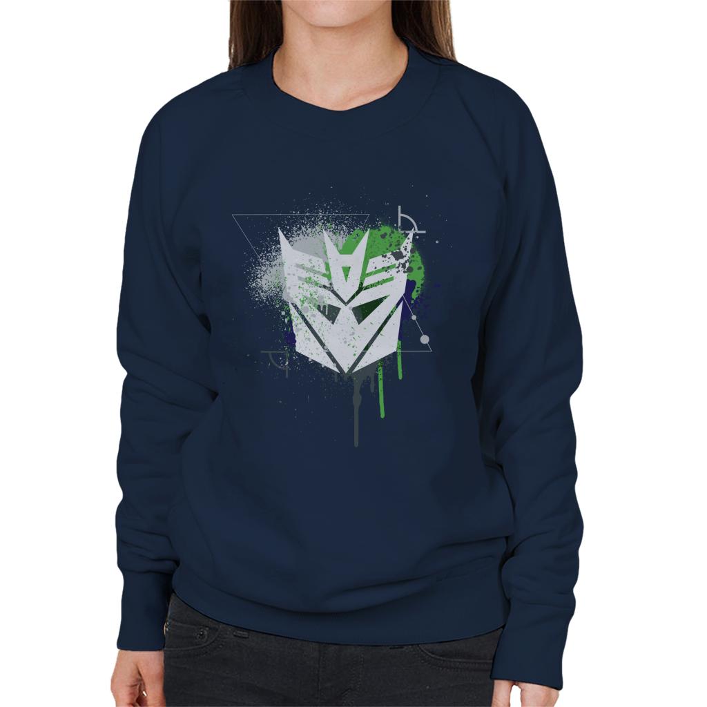 Transformers Decepticons Icon Splatter Women's Sweatshirt-ALL + EVERY