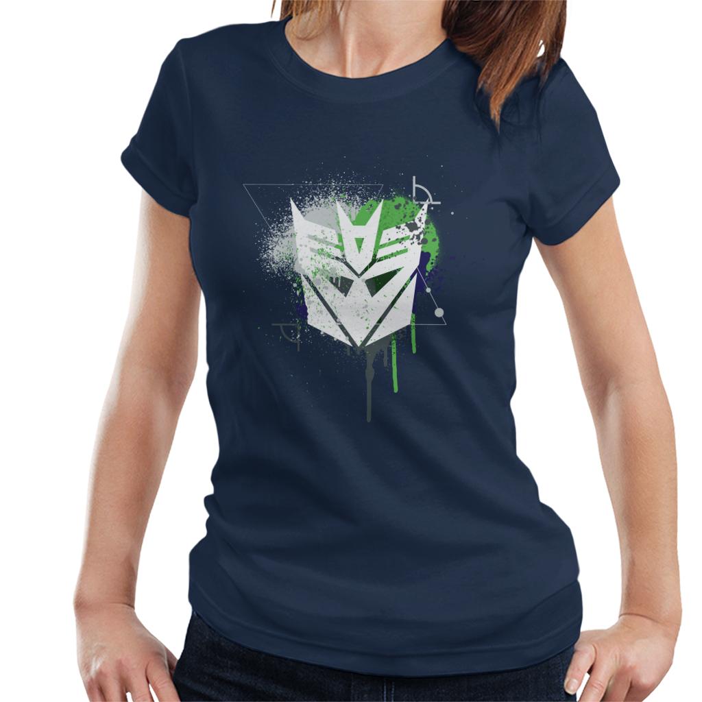 Transformers Decepticons Icon Splatter Women's T-Shirt-ALL + EVERY