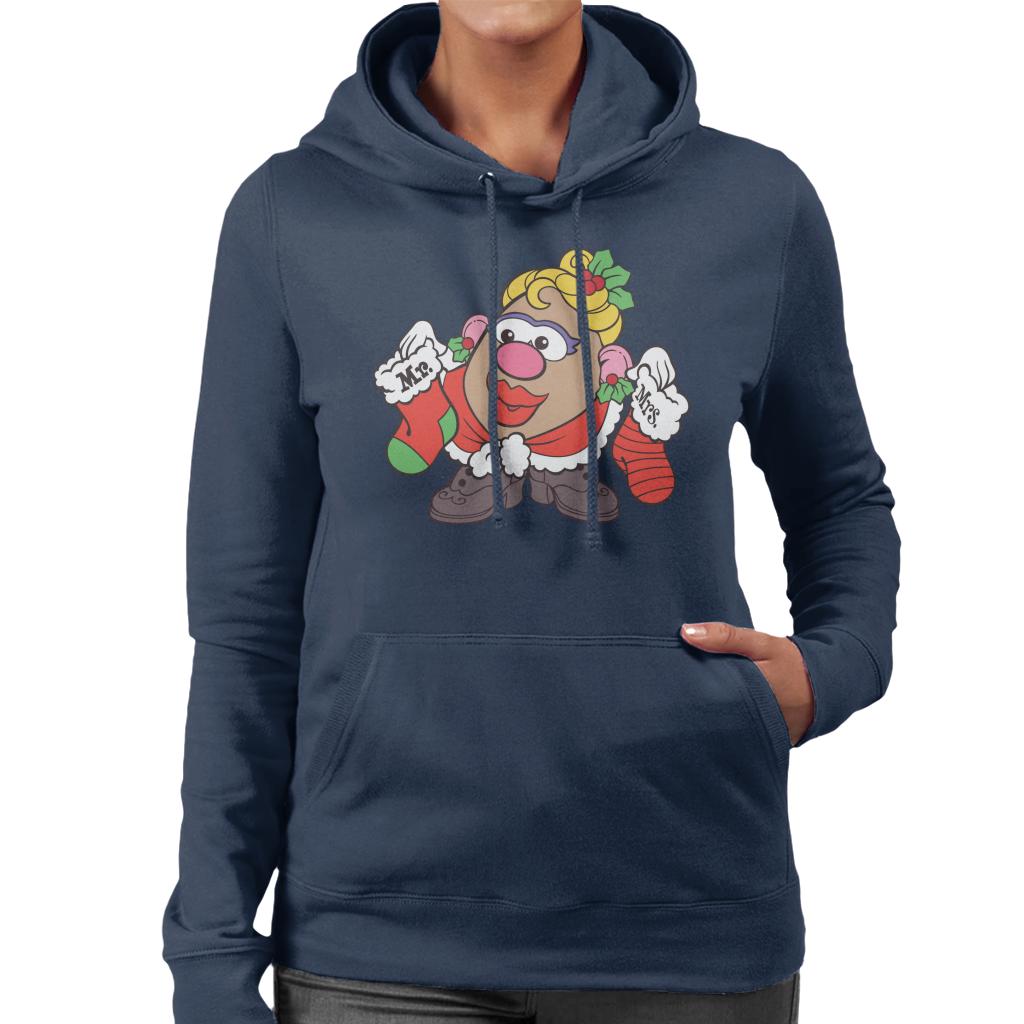 Mr Potato Head Christmas Mrs Potato Head Festive Stockings Women's Hooded Sweatshirt-ALL + EVERY