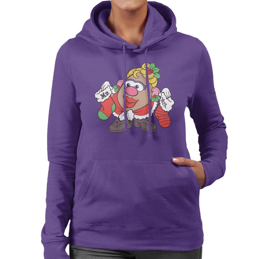 Mr Potato Head Christmas Mrs Potato Head Festive Stockings Women's Hooded Sweatshirt-ALL + EVERY