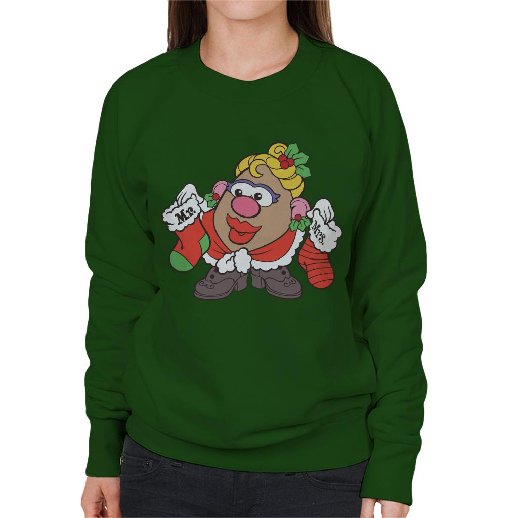 Mr Potato Head Christmas Mrs Potato Head Festive Stockings Women's Sweatshirt-ALL + EVERY