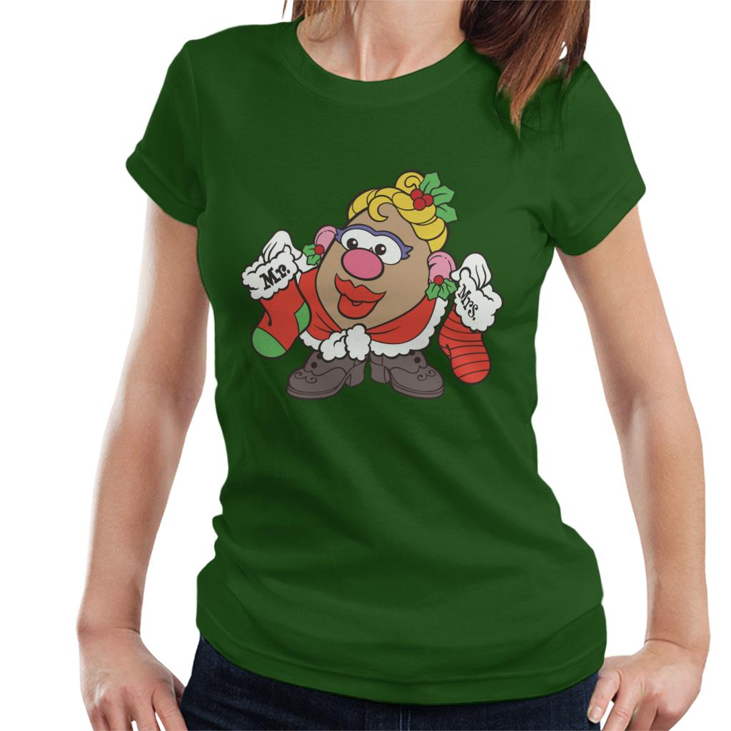 Mr Potato Head Christmas Mrs Potato Head Festive Stockings Women's T-Shirt-ALL + EVERY