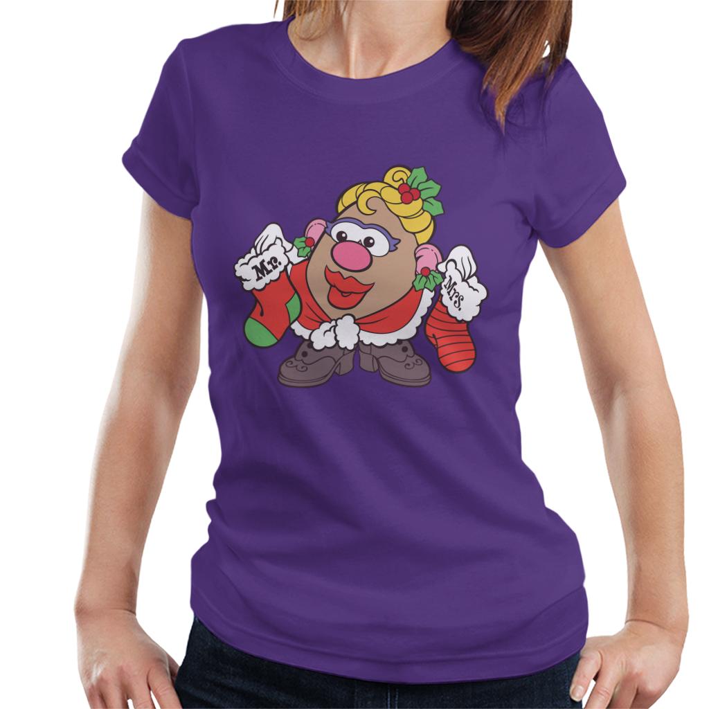 Mr Potato Head Christmas Mrs Potato Head Festive Stockings Women's T-Shirt-ALL + EVERY